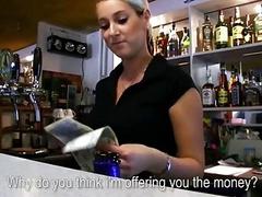 Sweet bartender Lenka fucked during work
