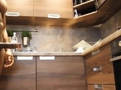 Stacked blonde wife gets fed a big black cock in the kitchen