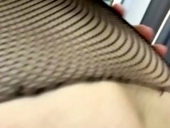 HE TORE HER PANTYHOSE AND FUCKED HER HARD, CUM ON HER FEET