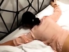 Helpless Japanese babe gets her fabulous ass spanked hard