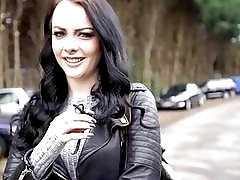 Ravishing chick strips in public and gets fucked rough POV