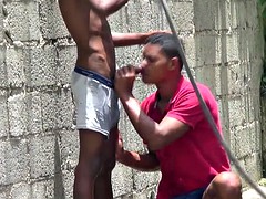 African amateur blowjob outdoors