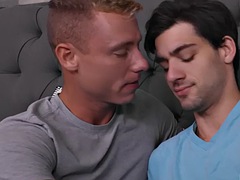 Hairy gay anal hole filled by gay BFFs after hot blowjob