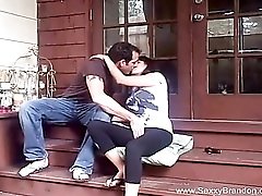 Amateur Homemade Sex On The Stairs