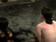 Kinky voyeur watches beautiful Oriental girls taking a bath